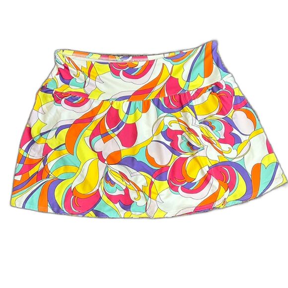 Carmen Marc Valvo Colorful Swirl Swim Skirt - Picture 2 of 12